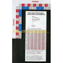 10226011 STICKER : ADJUSTEMENT STD FERTILIZER (2X6 SPROCKETS)